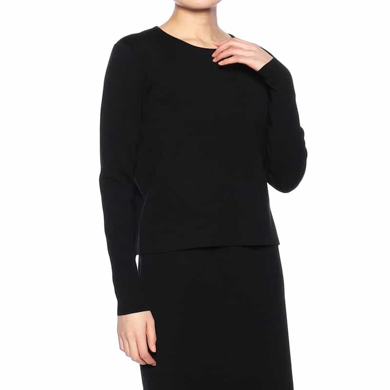 BARNEYS NEW YORK セットアップクルーネックニットプルオーバー BLACK