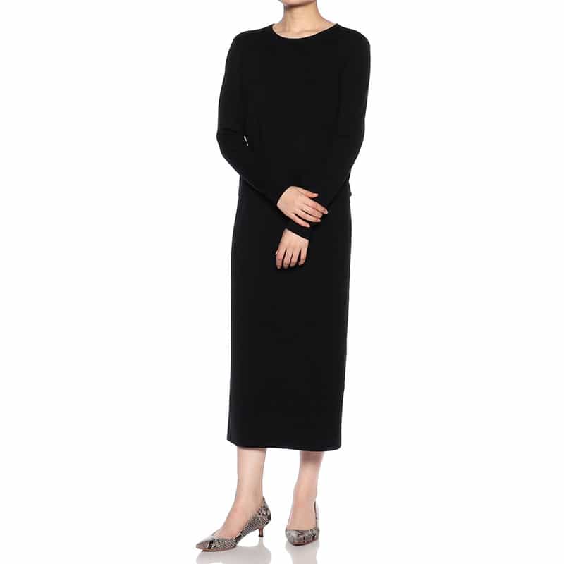 BARNEYS NEW YORK セットアップクルーネックニットプルオーバー BLACK