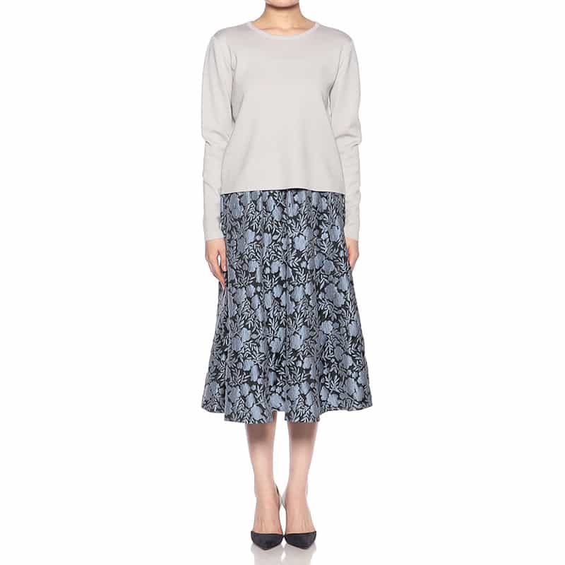 BARNEYS NEW YORK セットアップクルーネックニットプルオーバー LIGHT GRAY