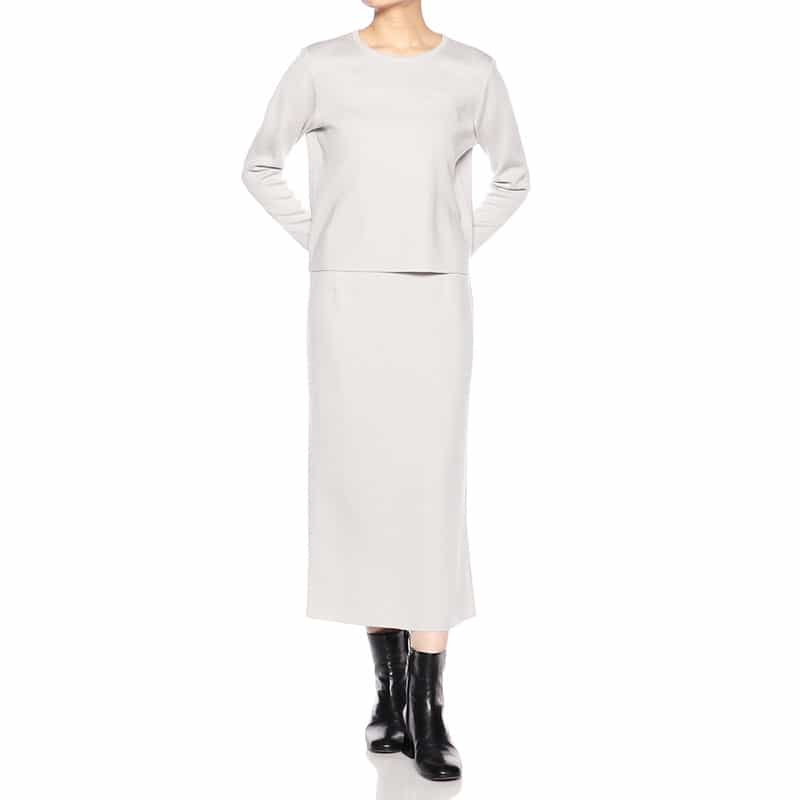 BARNEYS NEW YORK セットアップウォッシャブル タイトニットスカート LIGHT GRAY