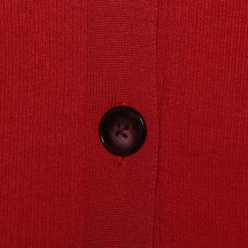 BARNEYS NEW YORK ウォッシャブルリブニットロングカーディガン RED