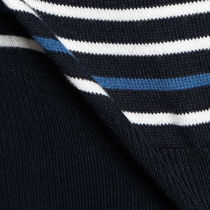 BARNEYS NEW YORK ボーダー半袖ニットTシャツ NAVY