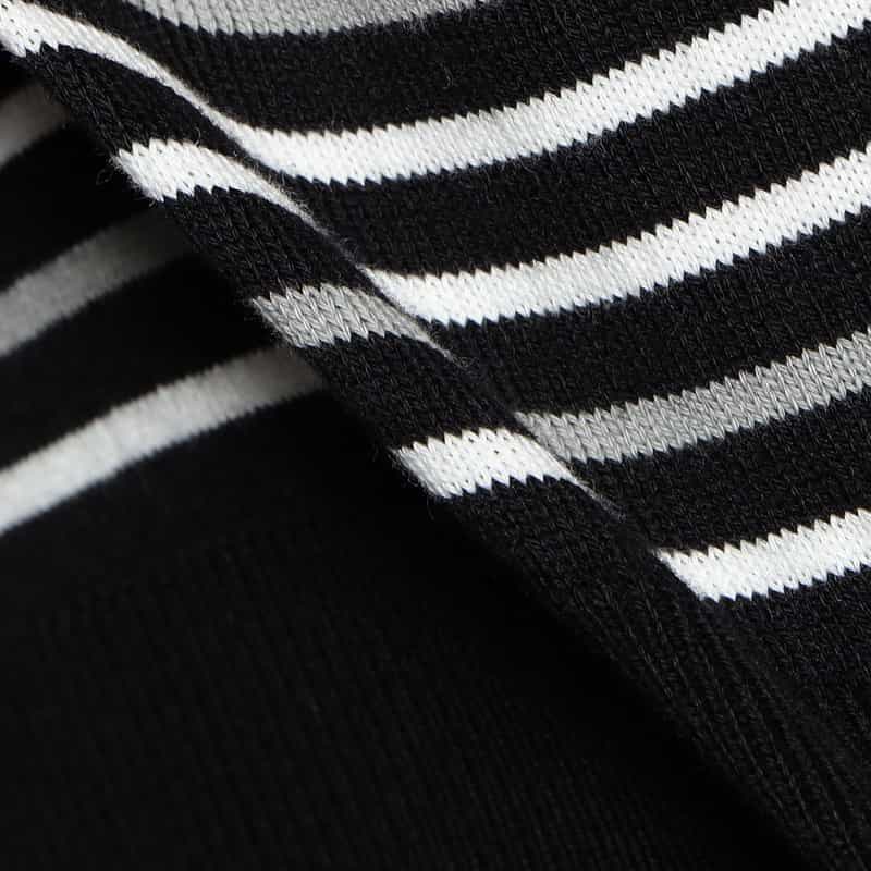 BARNEYS NEW YORK ボーダー半袖ニットTシャツ BLACK