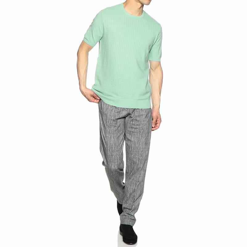 BARNEYS NEW YORK 半袖ニットTシャツ LIGHT GREEN