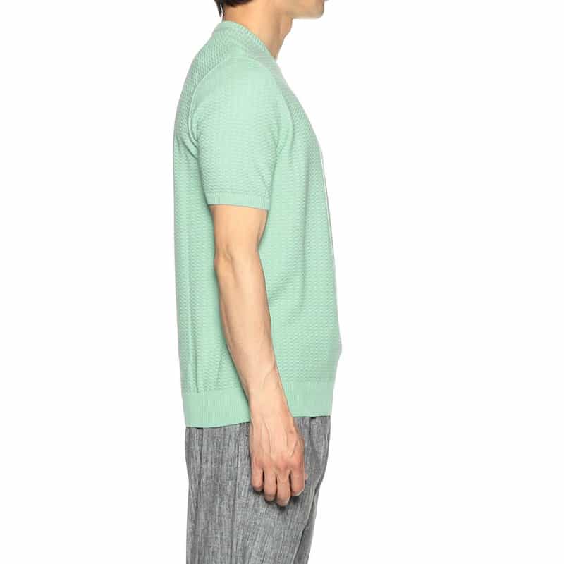 BARNEYS NEW YORK 半袖ニットTシャツ LIGHT GREEN