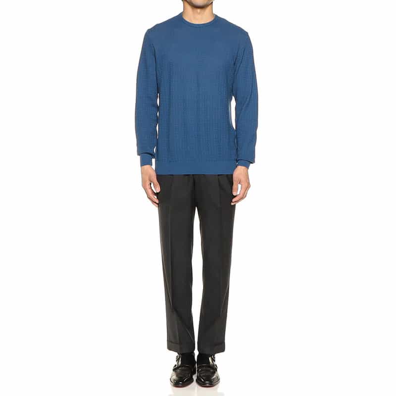 BARNEYS NEW YORK コットンニットプルオーバー BLUE