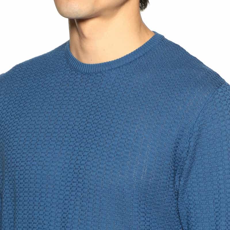 BARNEYS NEW YORK コットンニットプルオーバー BLUE