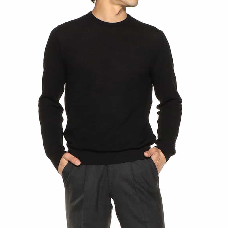 BARNEYS NEW YORK コットンニットプルオーバー BLACK