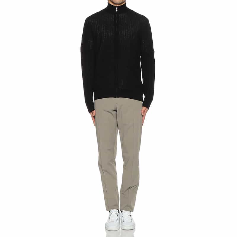 BARNEYS NEW YORK ジップアップニットカーディガン BLACK