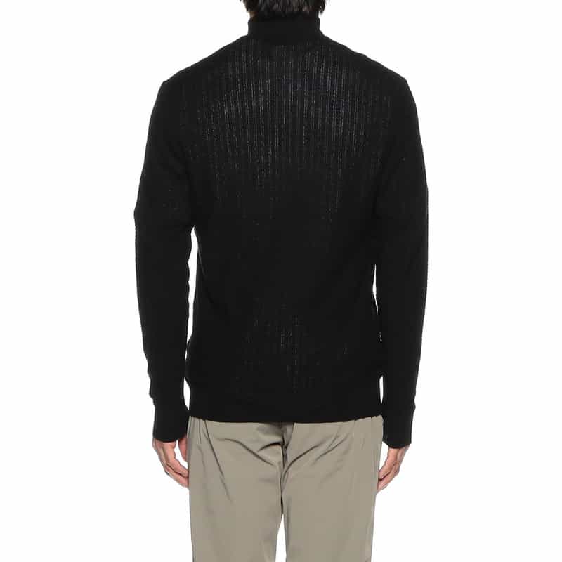 BARNEYS NEW YORK ジップアップニットカーディガン BLACK