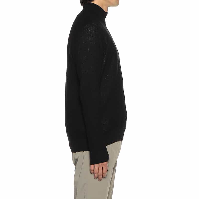 BARNEYS NEW YORK ジップアップニットカーディガン BLACK