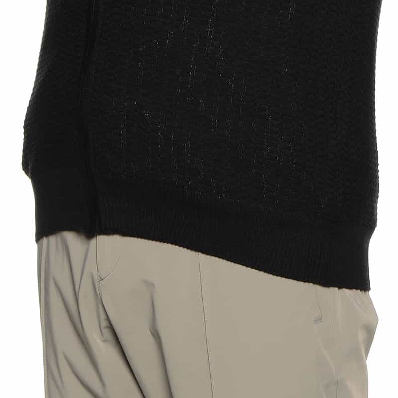 BARNEYS NEW YORK ジップアップニットカーディガン BLACK