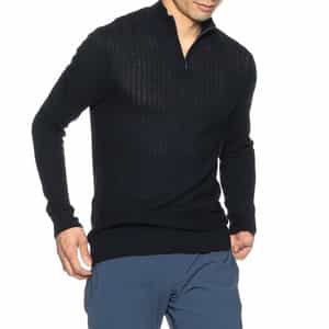 コットンハーフジップニットプルオーバー