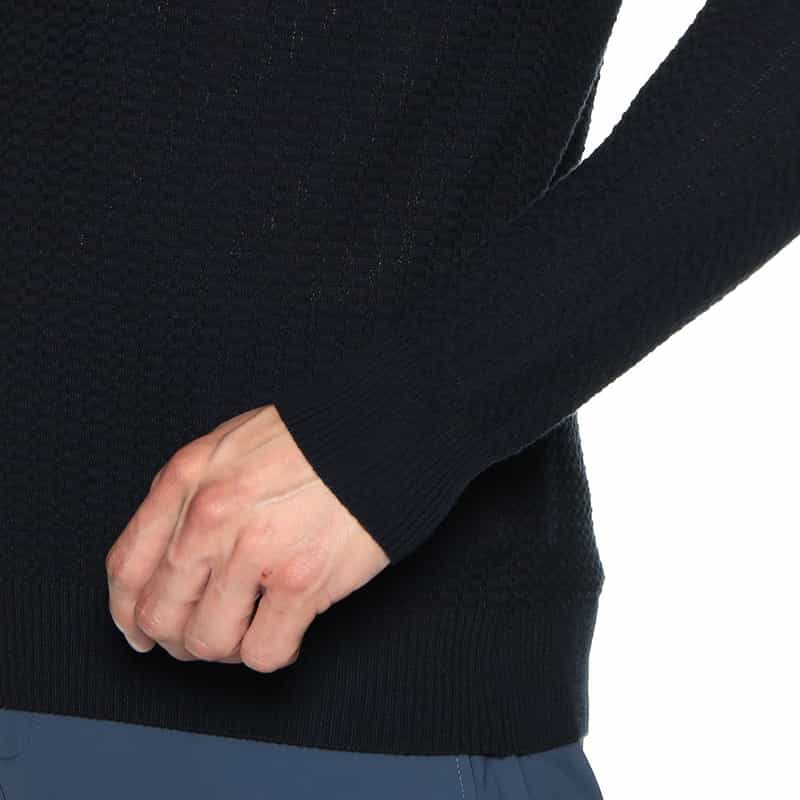 BARNEYS NEW YORK コットンハーフジップニットプルオーバー NAVY