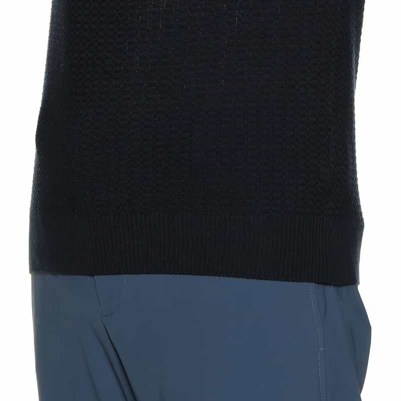 BARNEYS NEW YORK コットンハーフジップニットプルオーバー NAVY