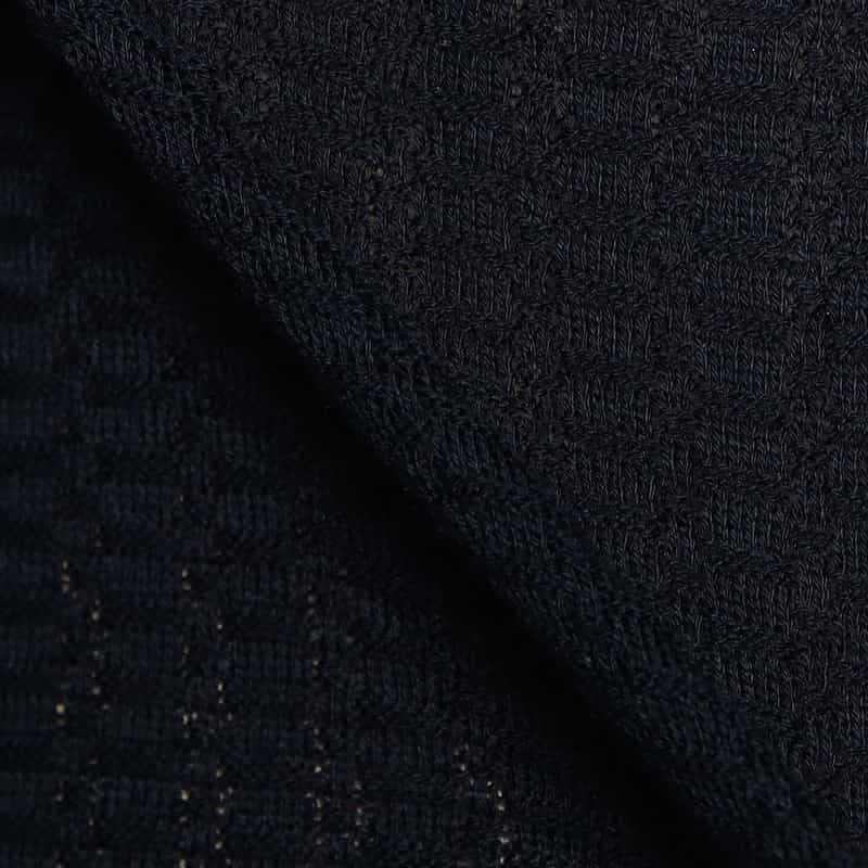 BARNEYS NEW YORK コットンハーフジップニットプルオーバー NAVY