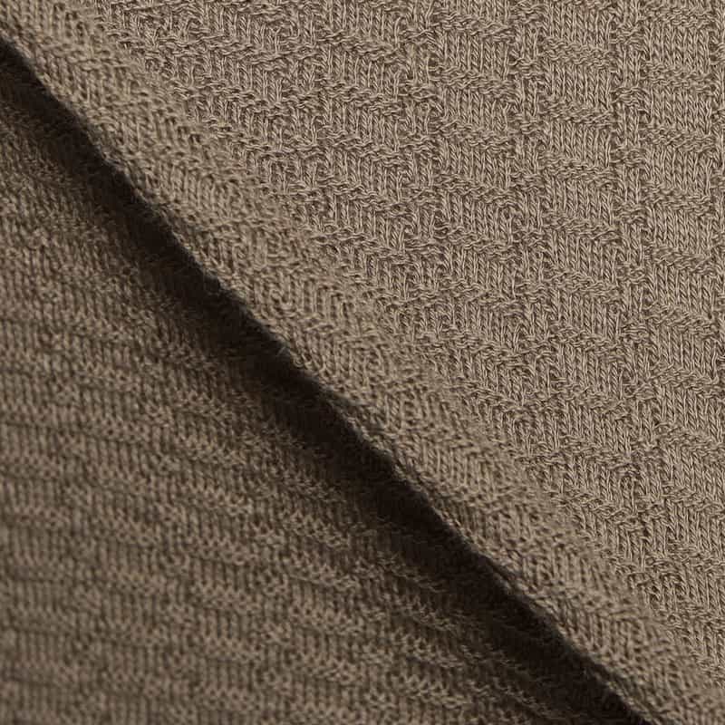 BARNEYS NEW YORK コットンハーフジップニットプルオーバー LIGHT BROWN