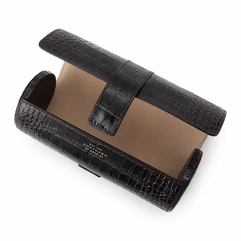 SMYTHSON “MARA" レザーウォッチロール BROWN