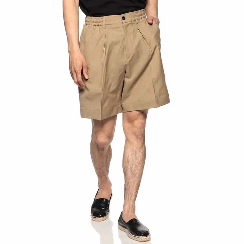 BE.ABLE 1タックイージーショーツ "HAVIER" BEIGE