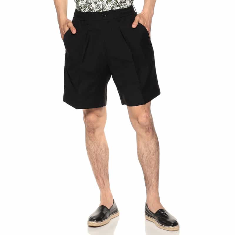 BE.ABLE 1タックイージーショーツ "HAVIER" BLACK