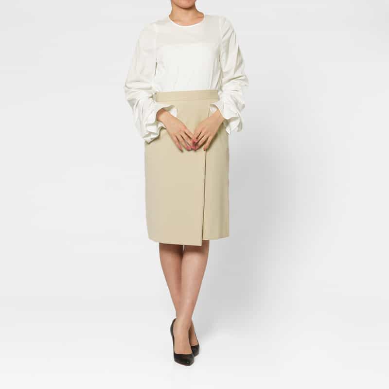 BARNEYS NEW YORK ラップデザイン タイトスカート BEIGE