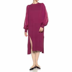 シアースリーブニットドレス