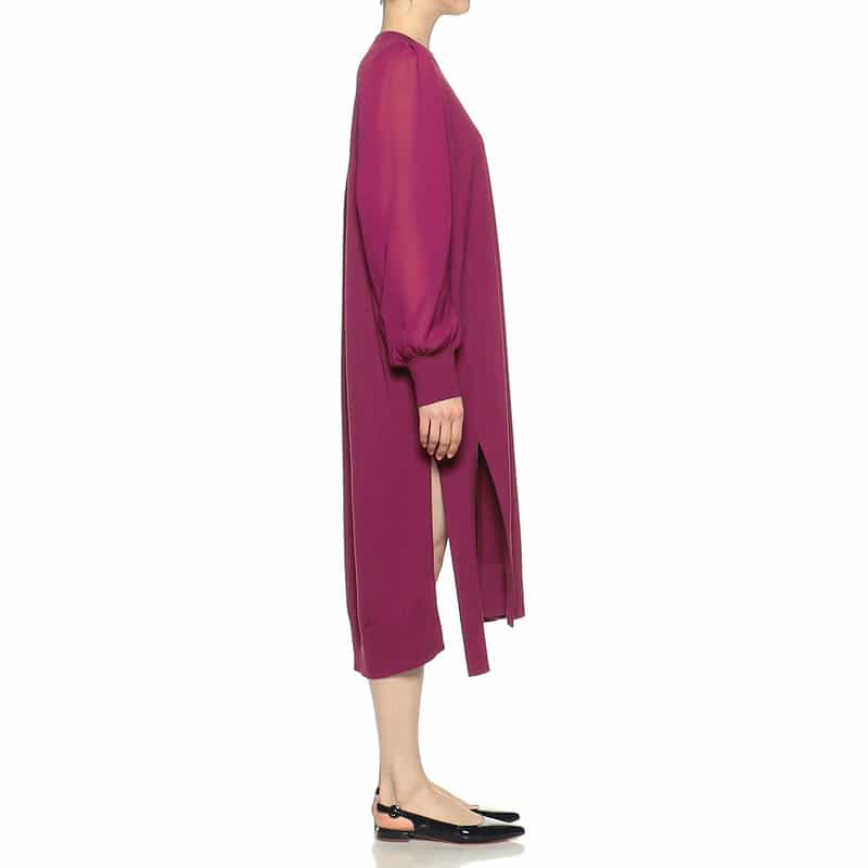 HYKE シアースリーブニットドレス WINE