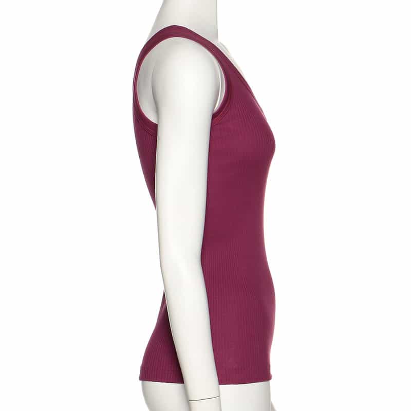 HYKE コットンワンショルダータンクトップ WINE