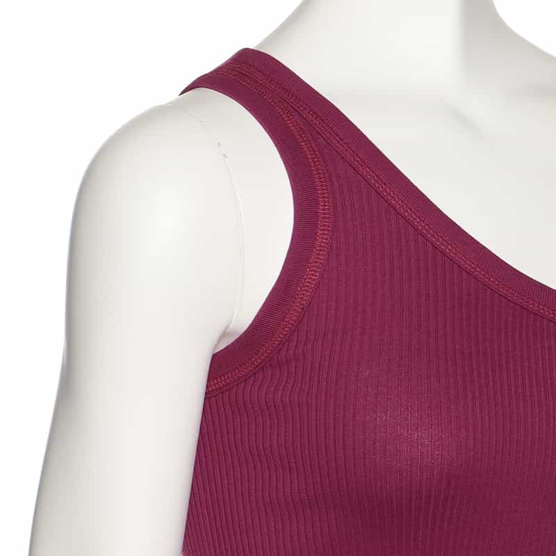 HYKE コットンワンショルダータンクトップ WINE