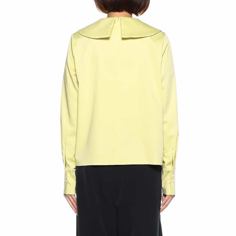 BARNEYS NEW YORK セットアップウォッシャブルビッグカラーブラウス YELLOW
