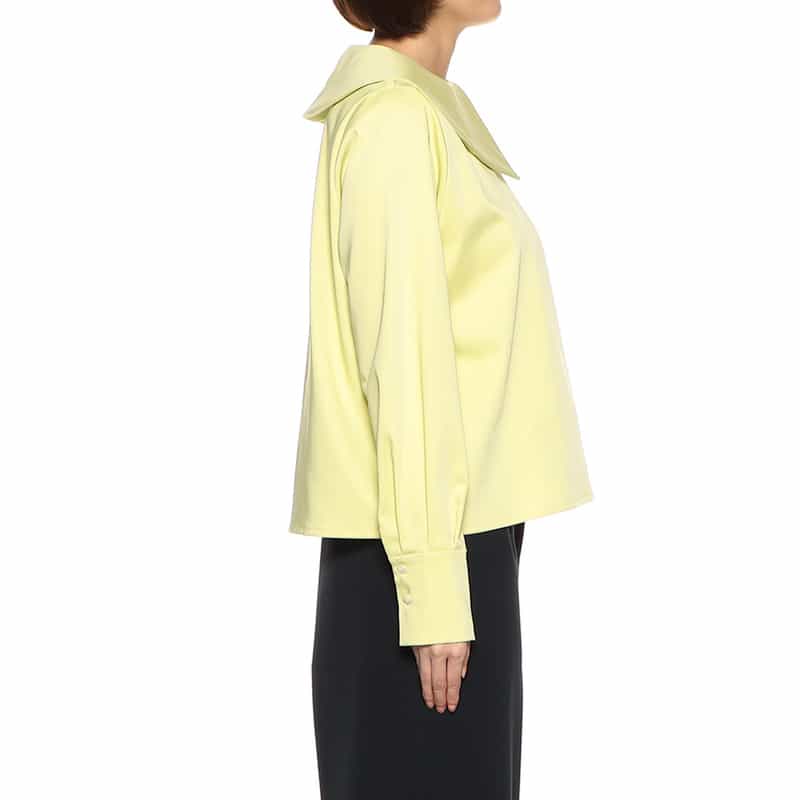 BARNEYS NEW YORK セットアップウォッシャブルビッグカラーブラウス YELLOW