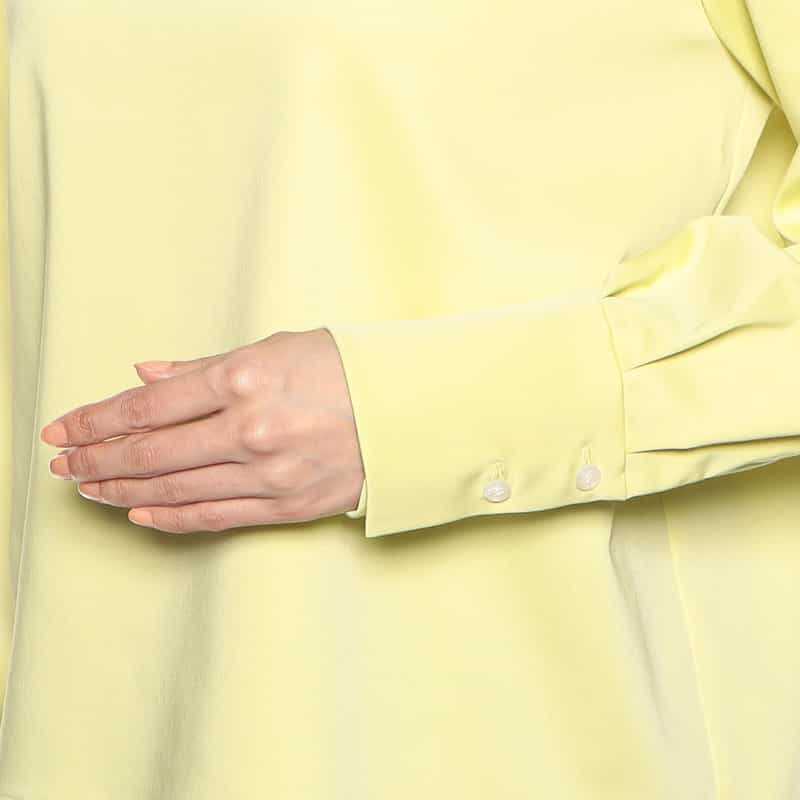 BARNEYS NEW YORK セットアップウォッシャブルビッグカラーブラウス YELLOW