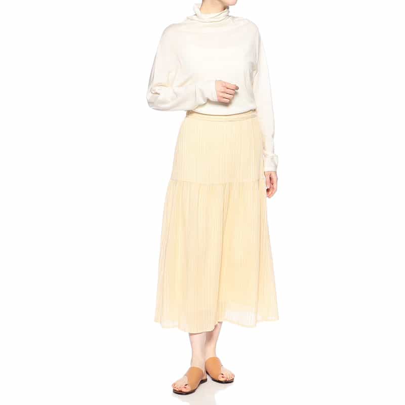 BARNEYS NEW YORK ウォッシャブルギャザースカート BEIGE