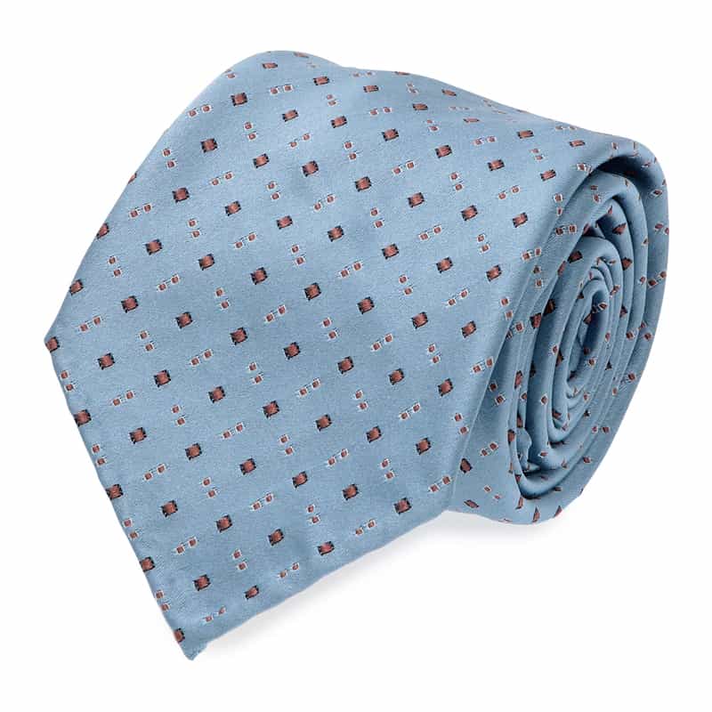 ATTO VANNUCCI FIRENZE 限定セッテピエゲ小紋柄タイ LIGHT BLUE