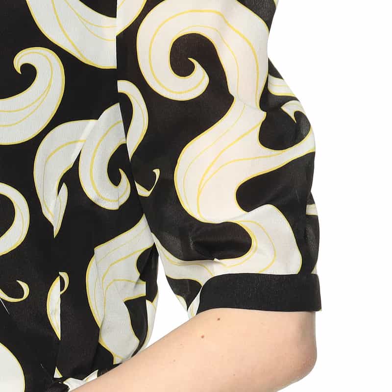 ROCHAS 限定ハーフスリーブミディラップドレス BLACK