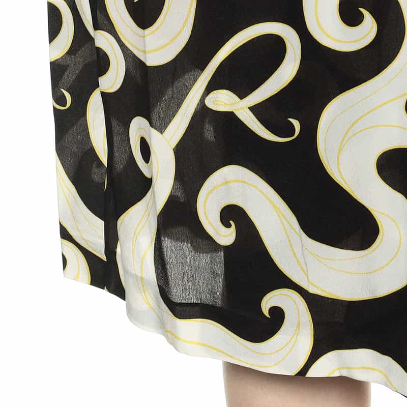ROCHAS 限定ハーフスリーブミディラップドレス BLACK