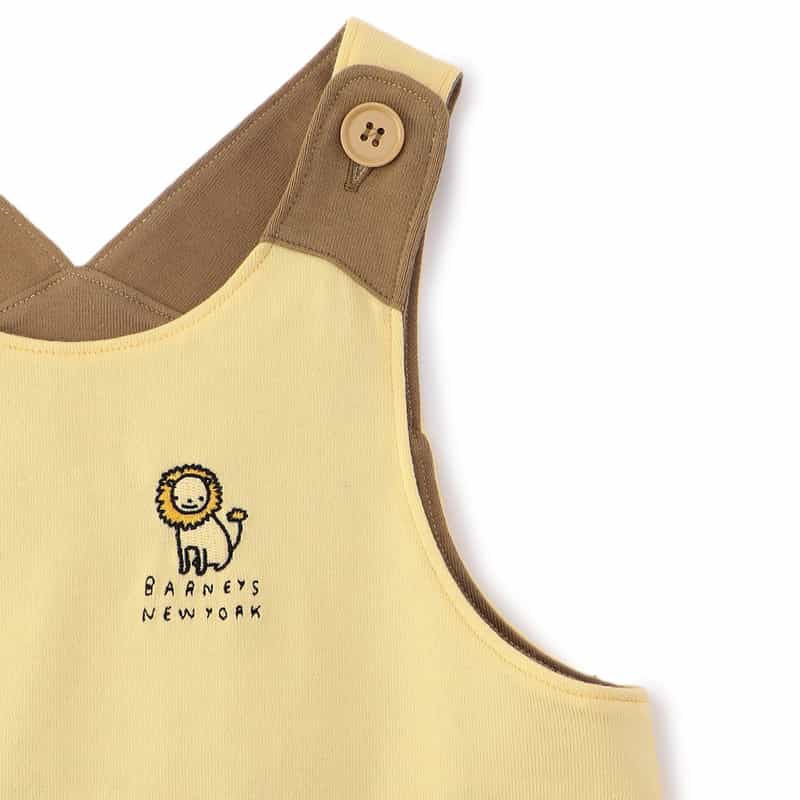 BARNEYS NEW YORK ライオン刺繍オーバーオール YELLOW
