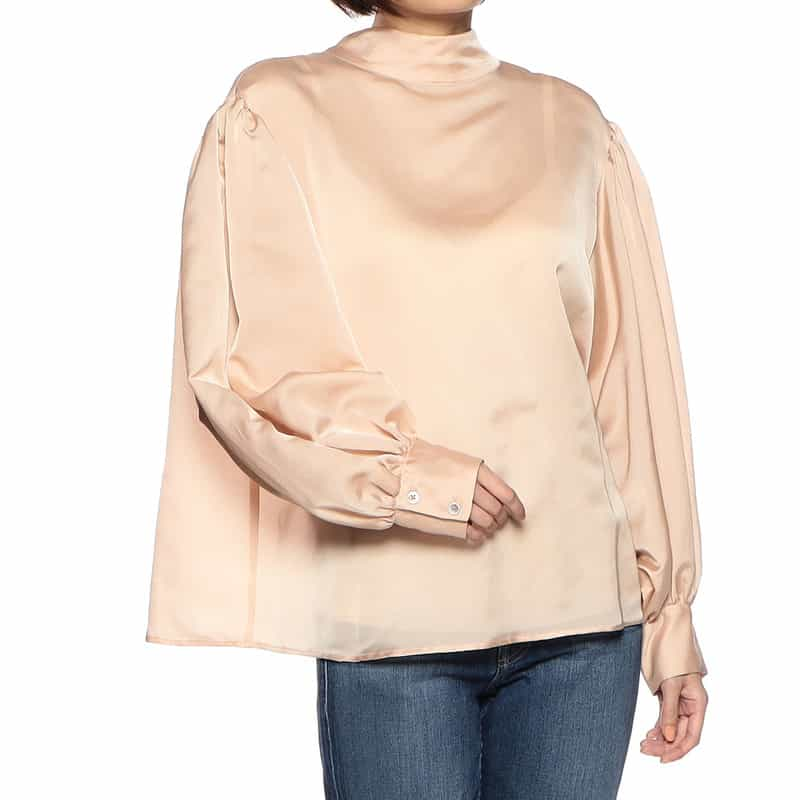 BARNEYS NEW YORK 2WAYシアーオーバーリボンタイ付きブラウス LIGHT PINK