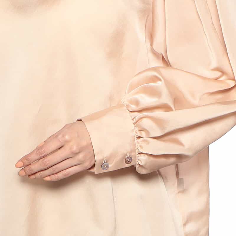 BARNEYS NEW YORK 2WAYシアーオーバーリボンタイ付きブラウス LIGHT PINK