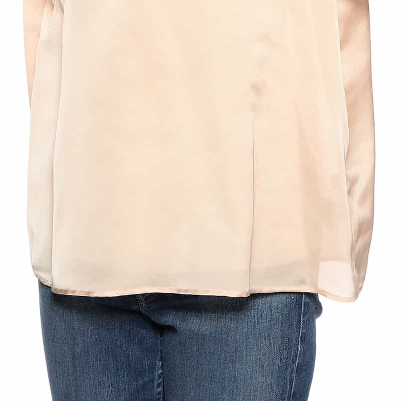BARNEYS NEW YORK 2WAYシアーオーバーリボンタイ付きブラウス LIGHT PINK
