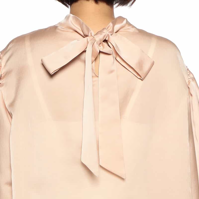 BARNEYS NEW YORK 2WAYシアーオーバーリボンタイ付きブラウス LIGHT PINK