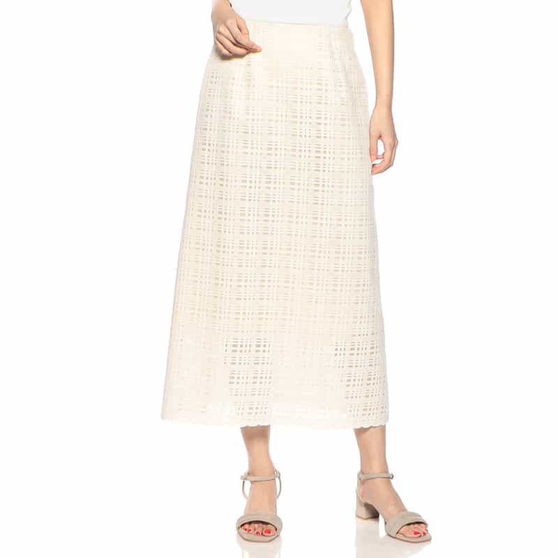 BARNEYS NEW YORK セットアップレーススカート WHITE