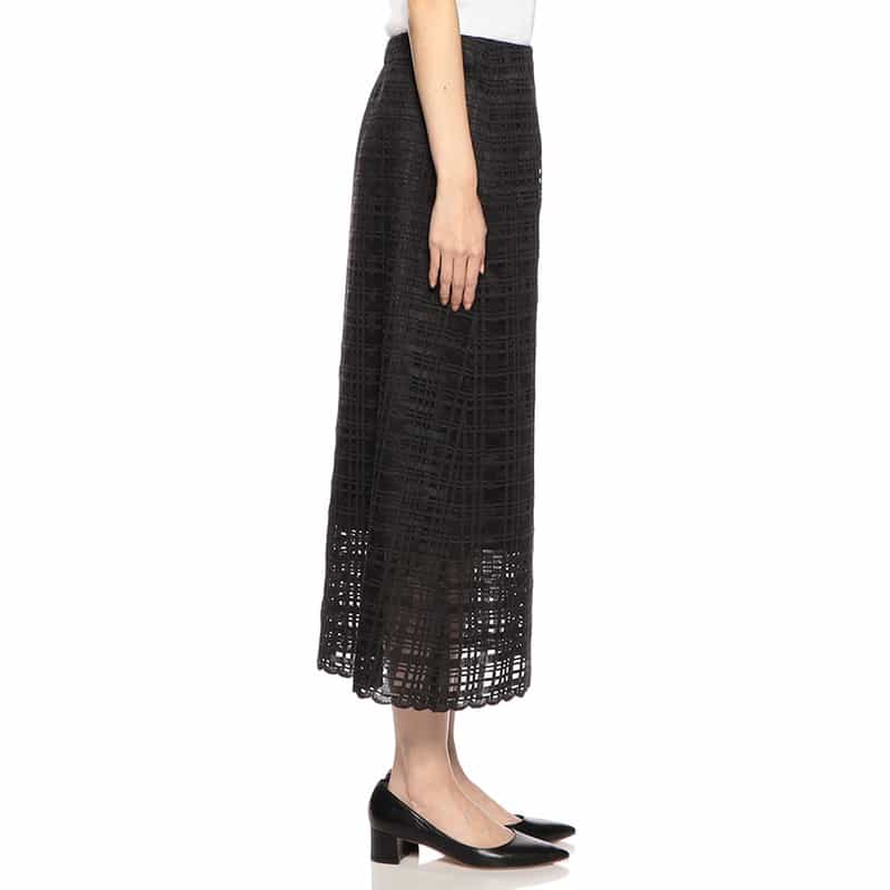 BARNEYS NEW YORK セットアップレーススカート BLACK