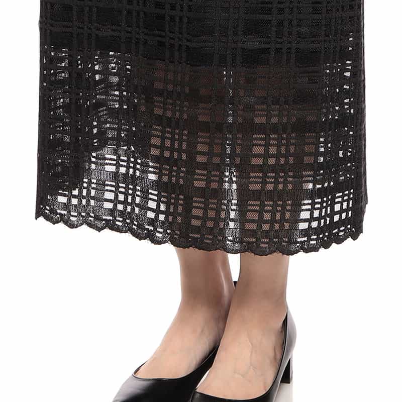 BARNEYS NEW YORK セットアップレーススカート BLACK