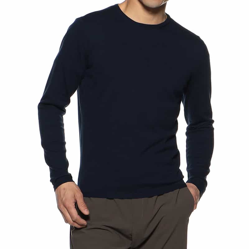CRUCIANI クルーネックニットプルオーバー NAVY