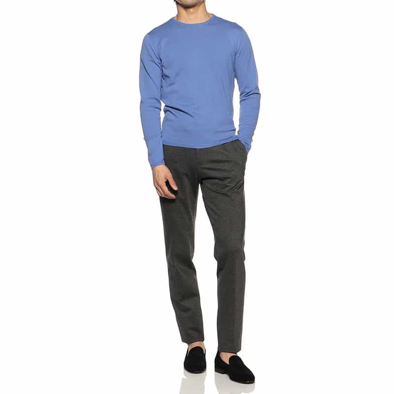 CRUCIANI クルーネックニットプルオーバー LIGHT BLUE