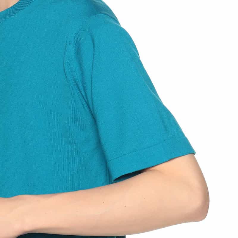 JOHN SMEDLEY 海島綿クルーネックニットTシャツ "LORCA" BLUE