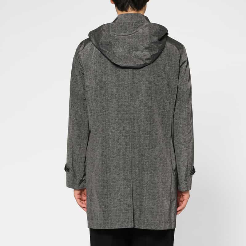 BARNEYS NEW YORK ダウンライナー付きフーデッドステンカラーコート GRAY