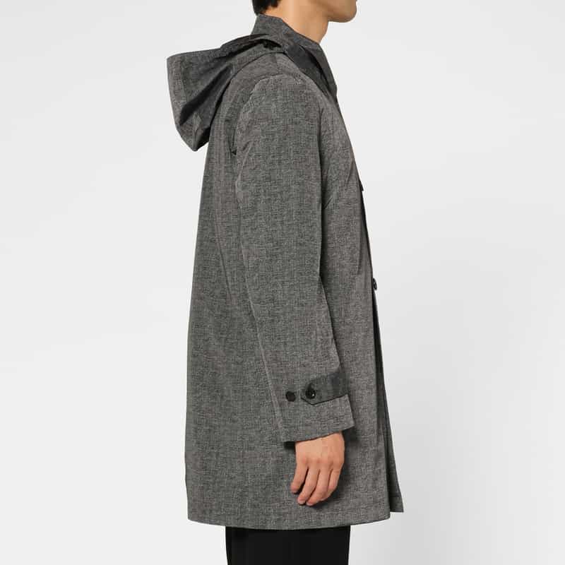 BARNEYS NEW YORK ダウンライナー付きフーデッドステンカラーコート GRAY