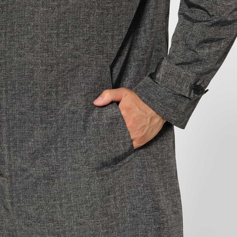 BARNEYS NEW YORK ダウンライナー付きフーデッドステンカラーコート GRAY